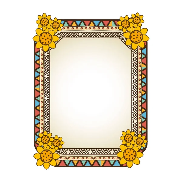 Floral cute frame decorative — Stock Vector