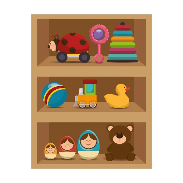 Schattige kinderen speelgoed pictogram — Stockvector