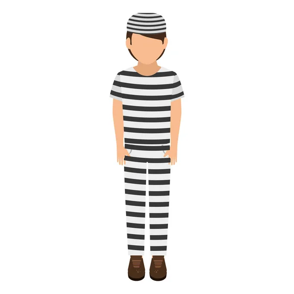 Ícone de caráter avatar prisioneiro — Vetor de Stock