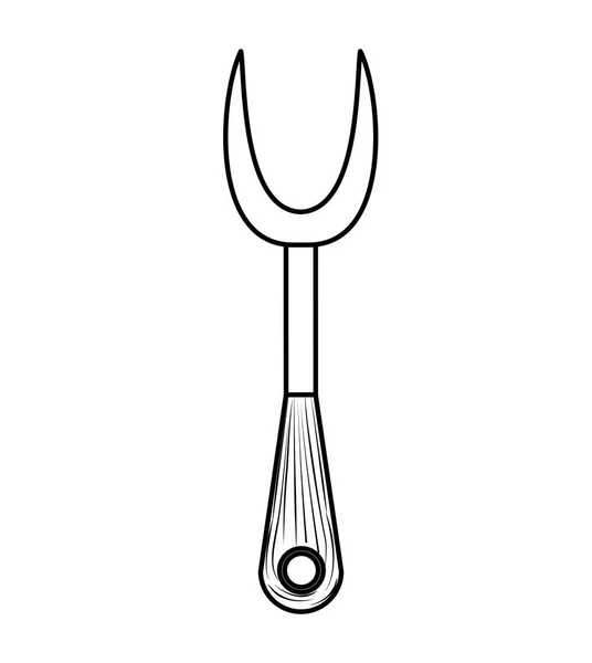 Tenedor cubiertos barbacoa aislado icono — Vector de stock