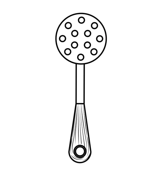 Изолированный значок столовых приборов для ложки барбекю — стоковый вектор
