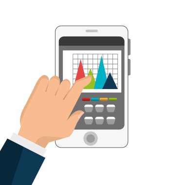 Finans app izole simgesi ile Smartphone aygıtı