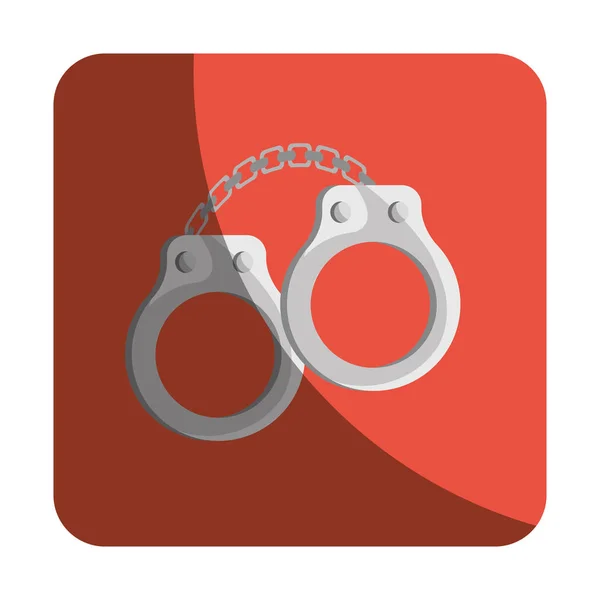 Handcuffs justice isolated icon — Stock Vector