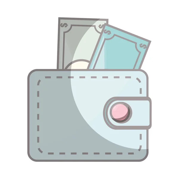 Billetera dinero aislado icono — Vector de stock