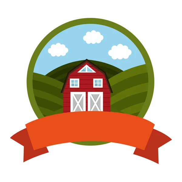 Stabiele boerderij gebouw pictogram — Stockvector