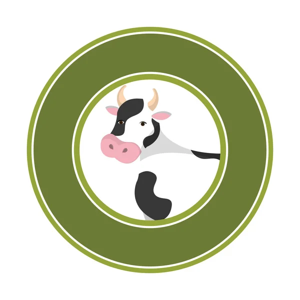 Ícone de fazenda animal de vaca — Vetor de Stock