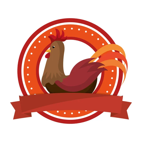 Pollo animal granja icono — Vector de stock