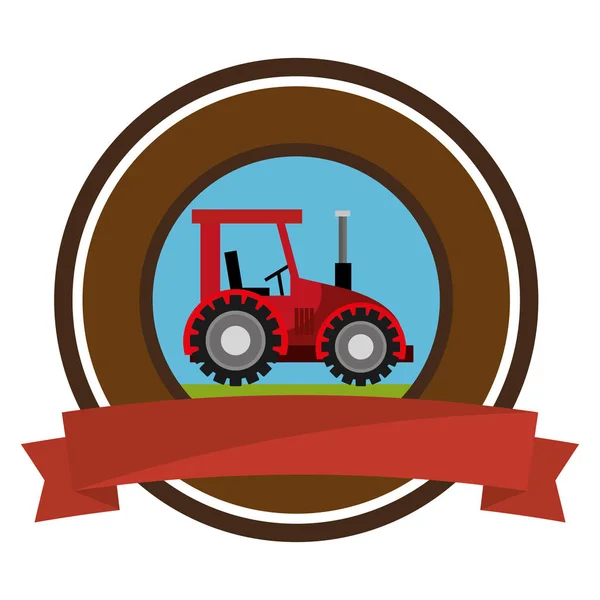 Ikon kendaraan pertanian traktor - Stok Vektor
