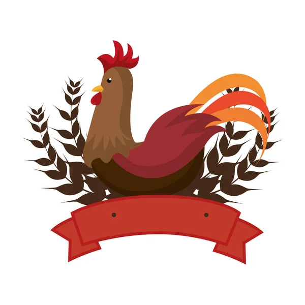 Poulet animal ferme icône — Image vectorielle