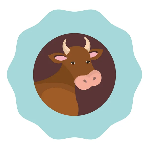 Ícone de fazenda animal de vaca —  Vetores de Stock