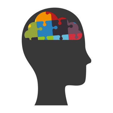 Bulmaca ile baş insan profili