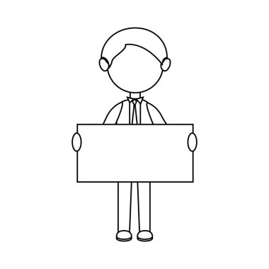 etiket simgesi ile işadamı karakter avatar