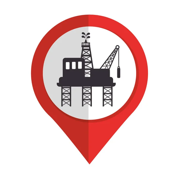 Planta de la industria petrolera icono aislado — Vector de stock