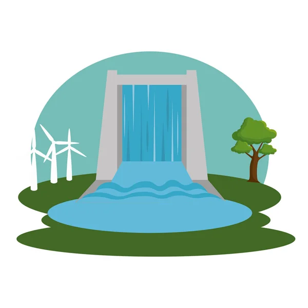 Icona ecologia energia idraulica — Vettoriale Stock
