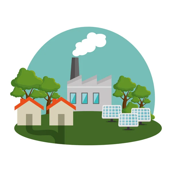 Plant energy factory icon — Stock Vector