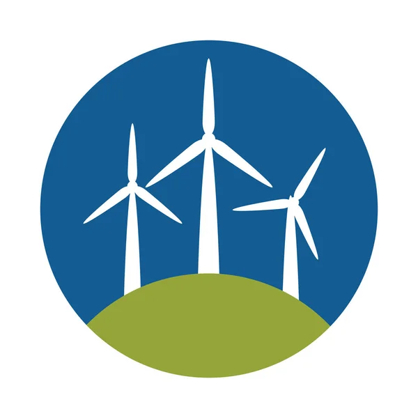 Éolienne icône de l'énergie écologique — Image vectorielle