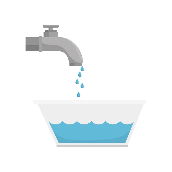 Tap water with pot — Stock Vector