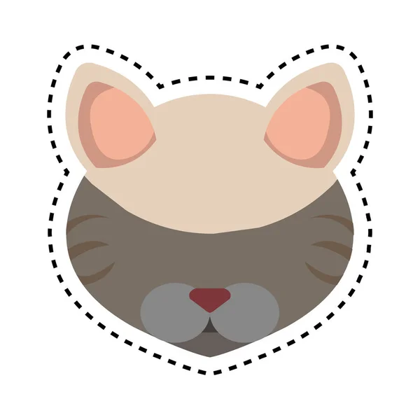Mignon chat isolé icône — Image vectorielle