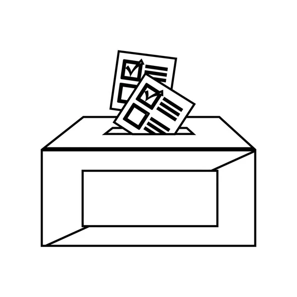 Urna electoral icono aislado — Vector de stock