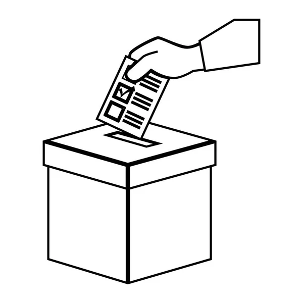 Ręką człowieka z karty do głosowania — Wektor stockowy