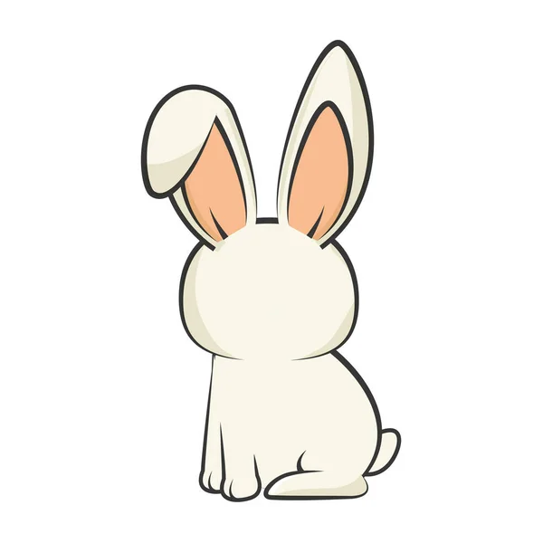 Lindo pequeño conejo animal carácter — Archivo Imágenes Vectoriales