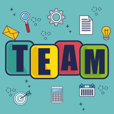 Office iş ekipmanları düz simgeler