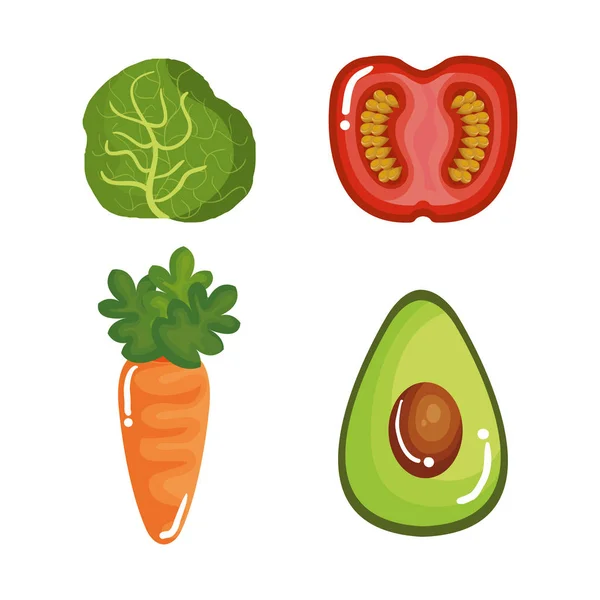 设置蔬菜健康食品 — 图库矢量图片