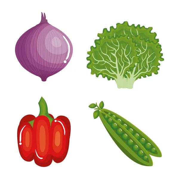 Définir légumes alimentation saine — Image vectorielle