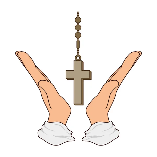 Cruz símbolo religioso icono — Vector de stock