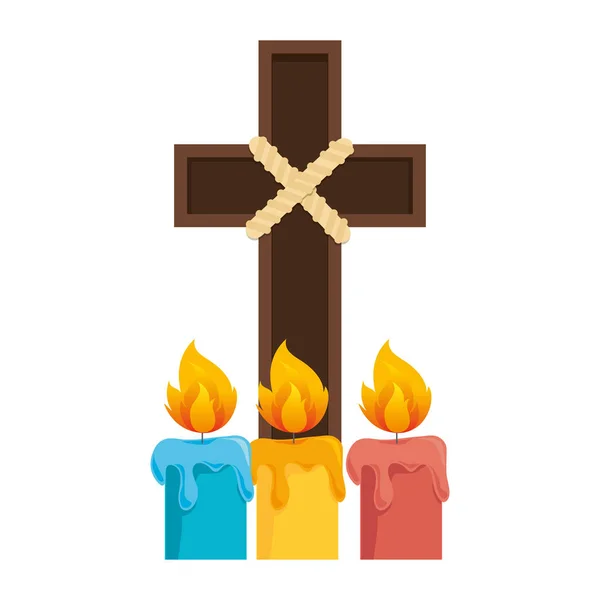 Croix icône symbole religieux — Image vectorielle