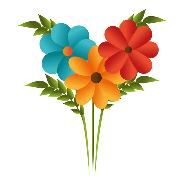Söt blomma dekorativa ikonen — Stock vektor