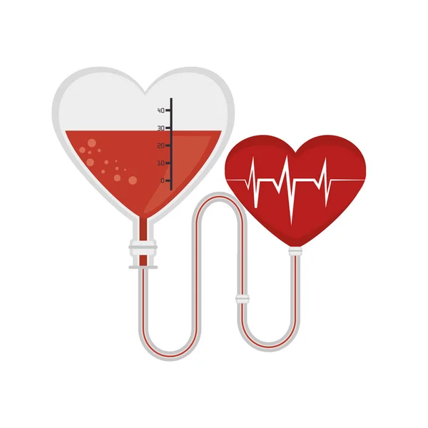 Icona donazione sacca di sangue — Vettoriale Stock