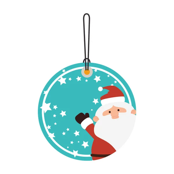 Feliz feliz feliz navidad santa claus tarjeta — Vector de stock