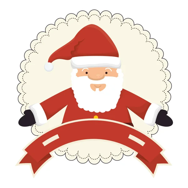 Happy merry christmas santa claus card — Stock Vector