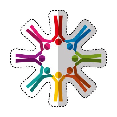 insanlar siluet ekip çalışması amblemi