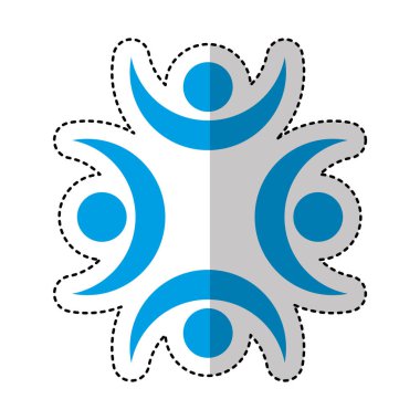 insanlar siluet ekip çalışması amblemi