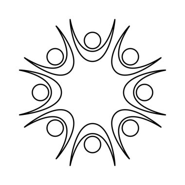 insanlar siluet ekip çalışması amblemi