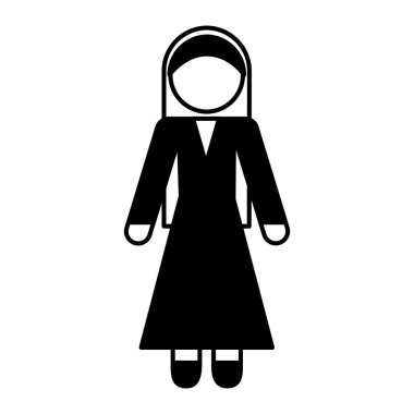 Rahibe avatar izole simgesi