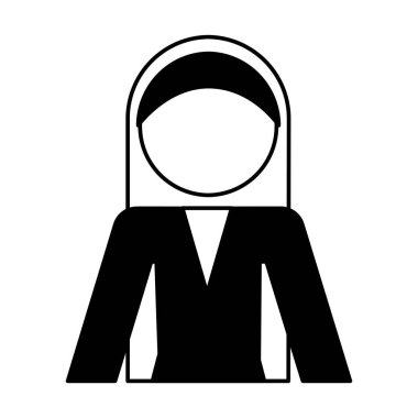 Rahibe avatar izole simgesi