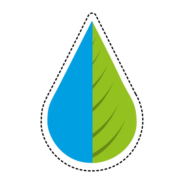 Kapka vody a listy rostlin — Stockový vektor