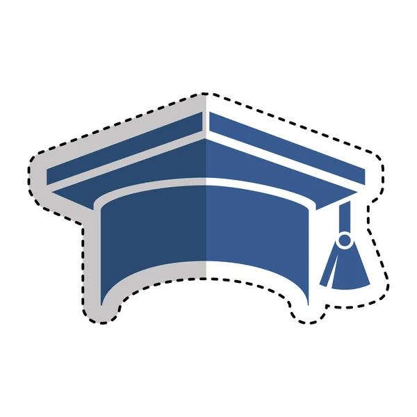 Sombrero de graduación icono aislado — Vector de stock