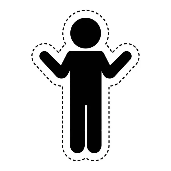Lidská silueta izolované ikona — Stockový vektor