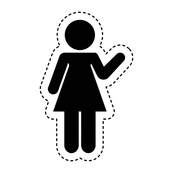 Geïsoleerde menselijke silhouet-pictogram — Stockvector