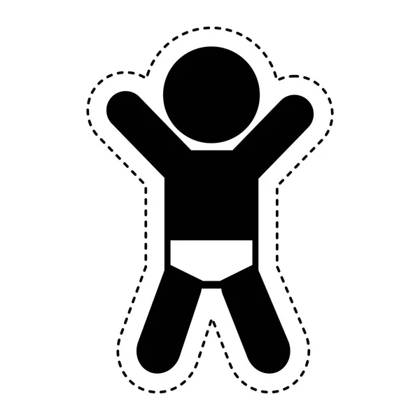Rysunek dziecka avatar ikona na białym tle — Wektor stockowy