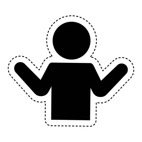 Lidská silueta izolované ikona — Stockový vektor