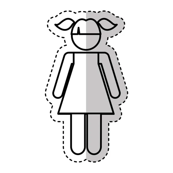 Petite fille étudiant avatar — Image vectorielle