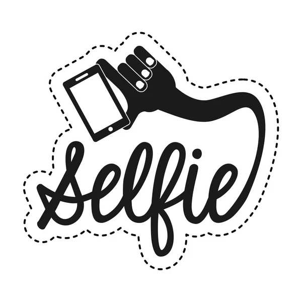 Foto selfie con smartphone — Vector de stock