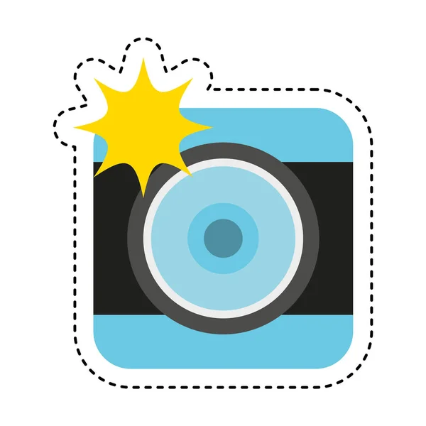 Photographic camera with flash icon — Stock Vector
