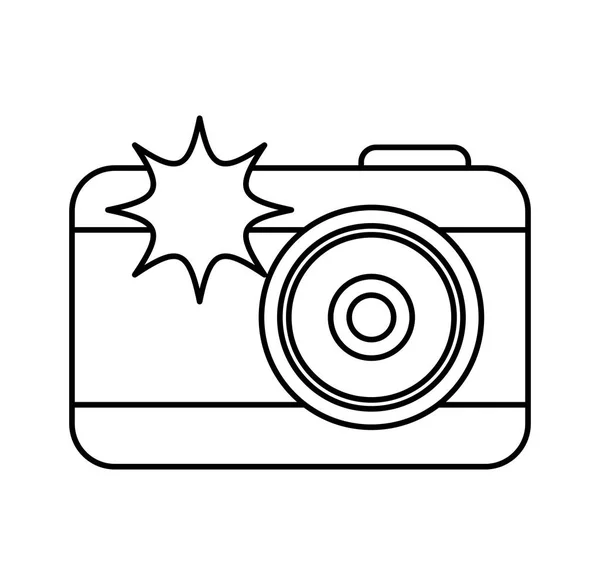 Fotografische camera met flits pictogram — Stockvector