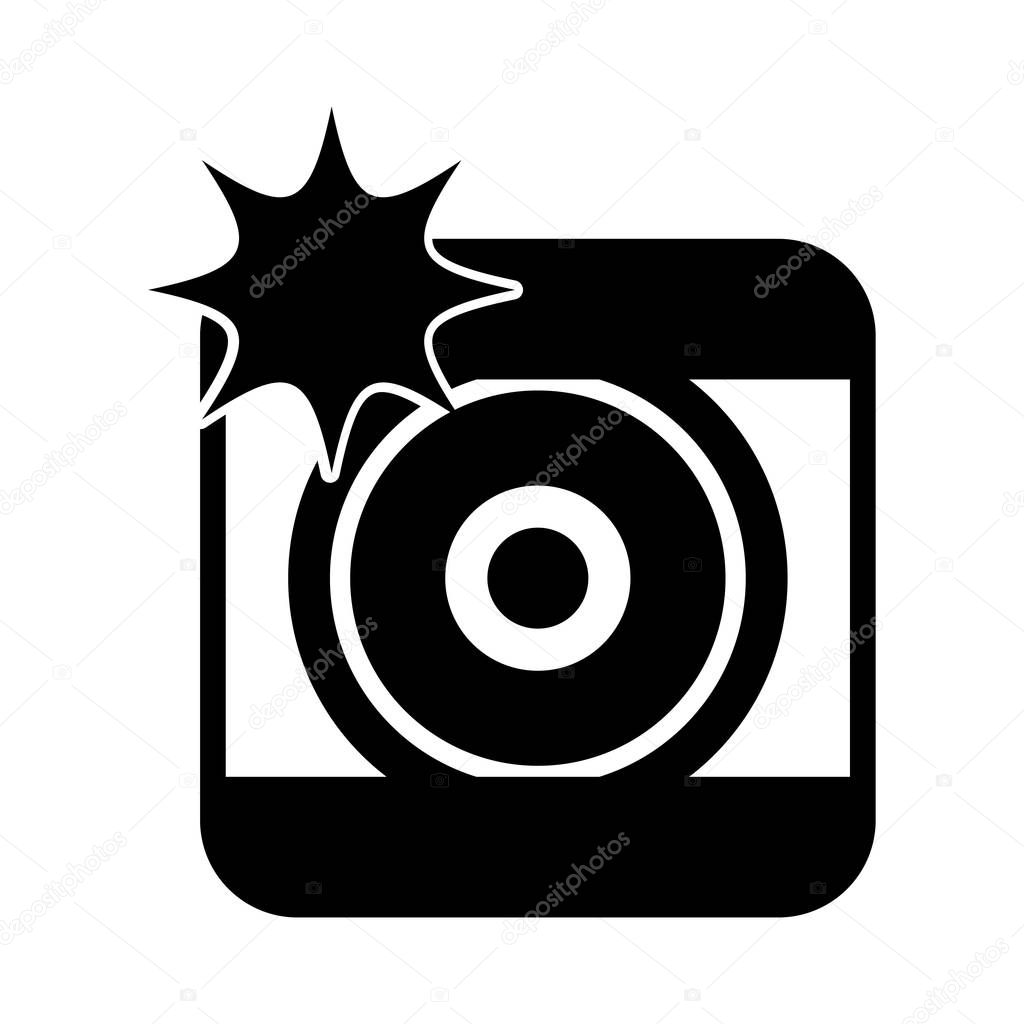 photographic camera with flash icon